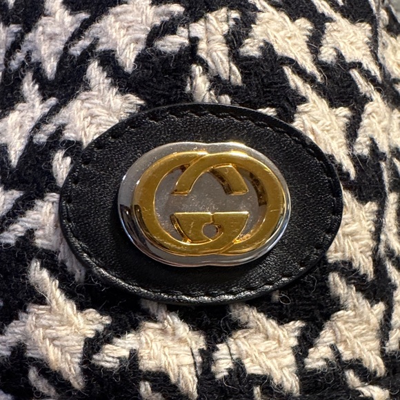 Authentic Gucci Black and Cream Houndstooth Hat main image 7